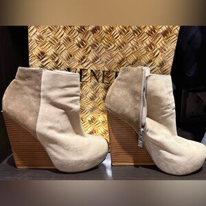 Y2K Matiko Tan Wedge Ankle Boots